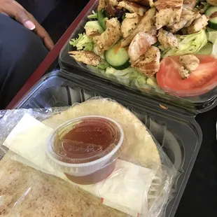 Chicken salad comes with a pita as a bonus!