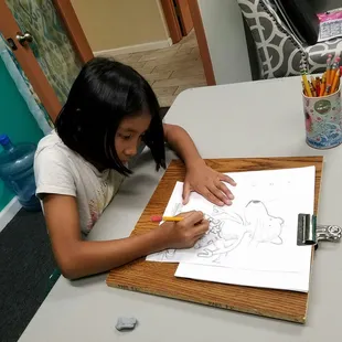 1 session and she already drew something pretty good!!