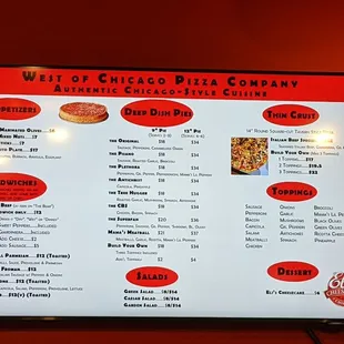 Current menu (08-2022) at their new dine-in location.