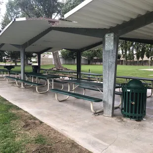 8 covered picnic benches