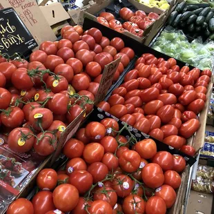 Organic, regular, heirloom tomatoes all found at this tiny store!