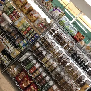 Dried fruit, assorted nuts, chips, dressing, tea, and much more!