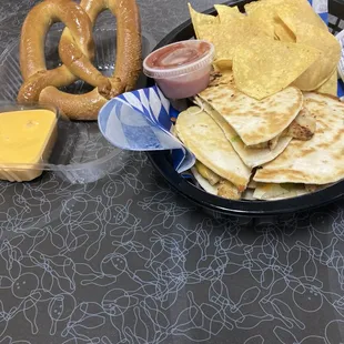 Pretzel and Quesadillas