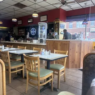 a view of the dining area