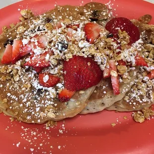 Multi-grain  berry pancakes