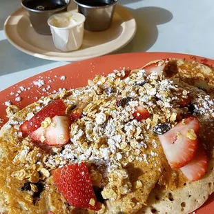 Multigrain berry pancakes