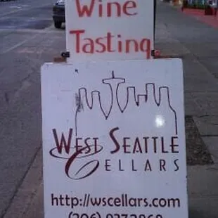 a free wine tasting sign