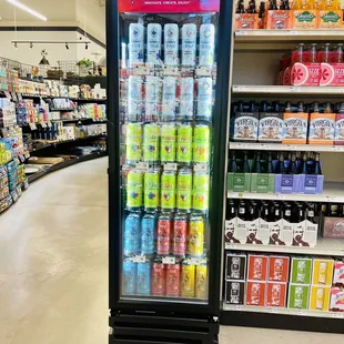 a display of beverages