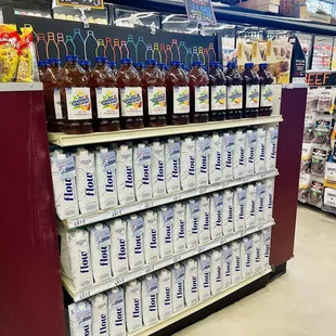 Flow Water 1L&apos;s! Naturally Alkaline Spring Water in a twist cap tetrapak. Happy to see a sustainable packaging here at Thriftway!