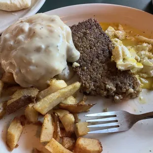 Mama's Country Breakfast w/ the biscuit and sausage gravy moved to the plate