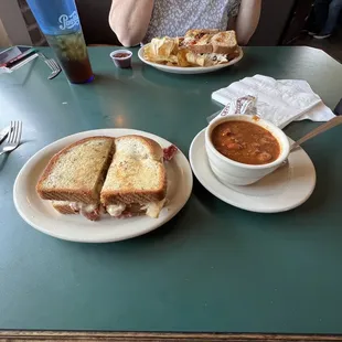 Ruben sandwich with chili