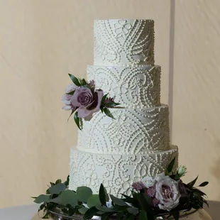 a three tiered wedding cake
