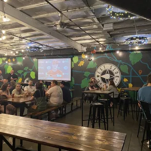 Taproom with mural