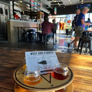 A flight in the taproom