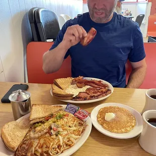 My sexy fiancé eating the perfect breakfast