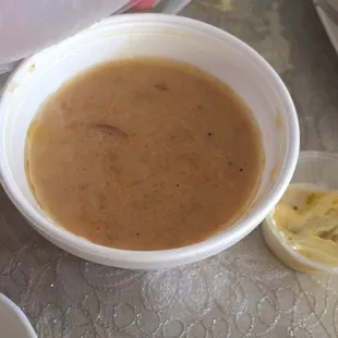 Clam chowder, not much taste