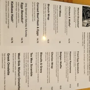 menu