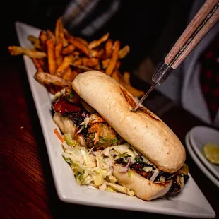 a sandwich and french fries