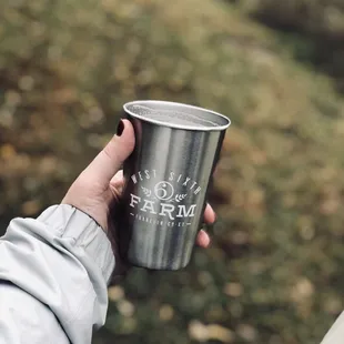 Final Farm Friday Hike participant stainless pint glass