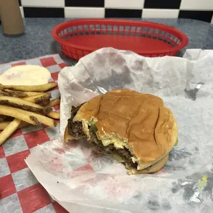 Double pepper jack. Try the spicy ranch and the spicy ketchup!