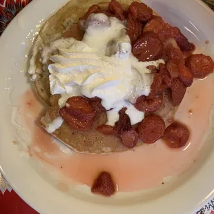 Strawberry pancakes.