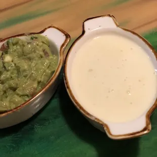 Cheese and guacamole