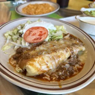 Lunch special tamale and tostada