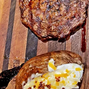 16 oz. Rib Eye and Loaded Baked Potato