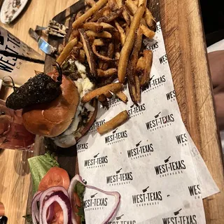 Chicken Asadero Green Chile Burger