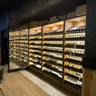 The wine selection within the restaurant