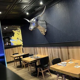 Few tables as you come in