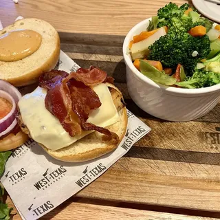 Chicken Asadero Green Chile Burger