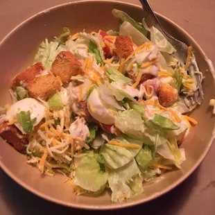 Side salad with blue cheese dressing.