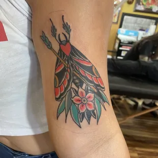 Traditional moth done by Eric Ward