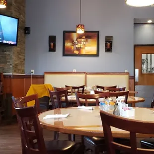 a view of the dining area