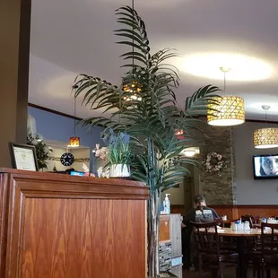 a view of the dining area
