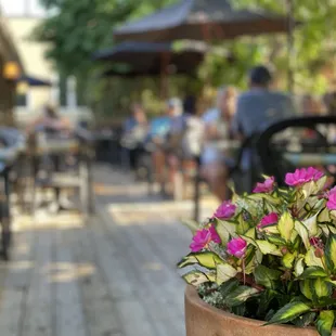 Our outdoor patio is the perfect place to enjoy cocktails, lunch, or dinner, during the warm weather months. Cheers!