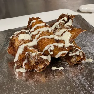 a closeup of a pastry with icing