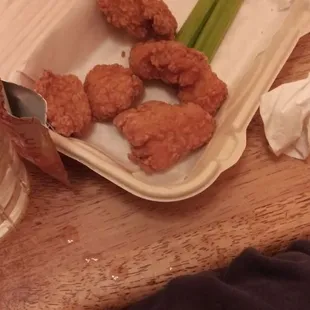 6 piece boneless bbq sauce on side basically chicken mc nuggs...don&apos;t do it people.