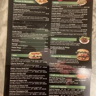menu