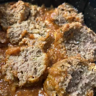 Uncooked meatballs ( this pic is for the next morning, w ordered yesterday for dinner.