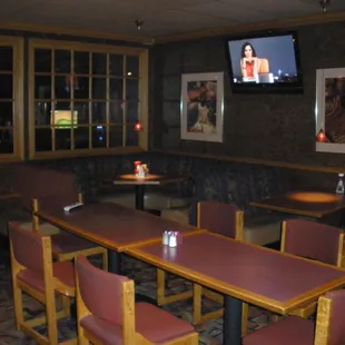 tables and chairs in a restaurant