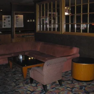 the seating area in the lobby