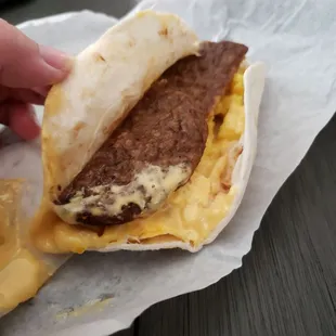 Sausage breakfast taco