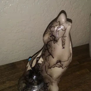 My new horse hair wolf figurine