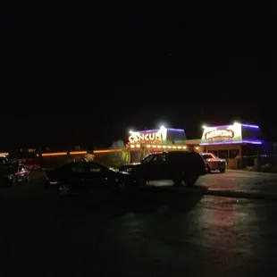 The bowling alley is on the left of the cancun eatery