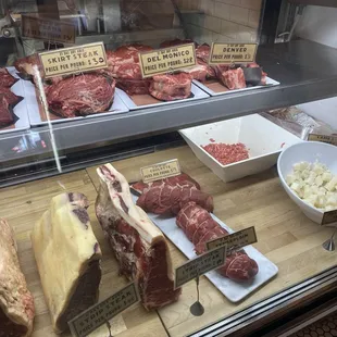 a variety of meats