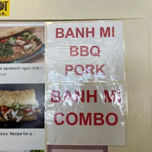 a menu for a restaurant