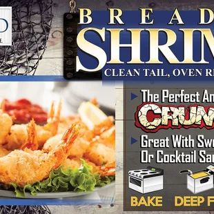 Bake, Air Fry, or Deep Fry these crunchy panko breaded shrimp to golden brown perfection! One of our most popular breaded seafood items!