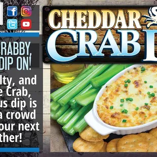 Maryland Blue Crab drowning in melty cheddar cheese - umm what's not to love?! WARNING: Extremely addictive! See you again soon!